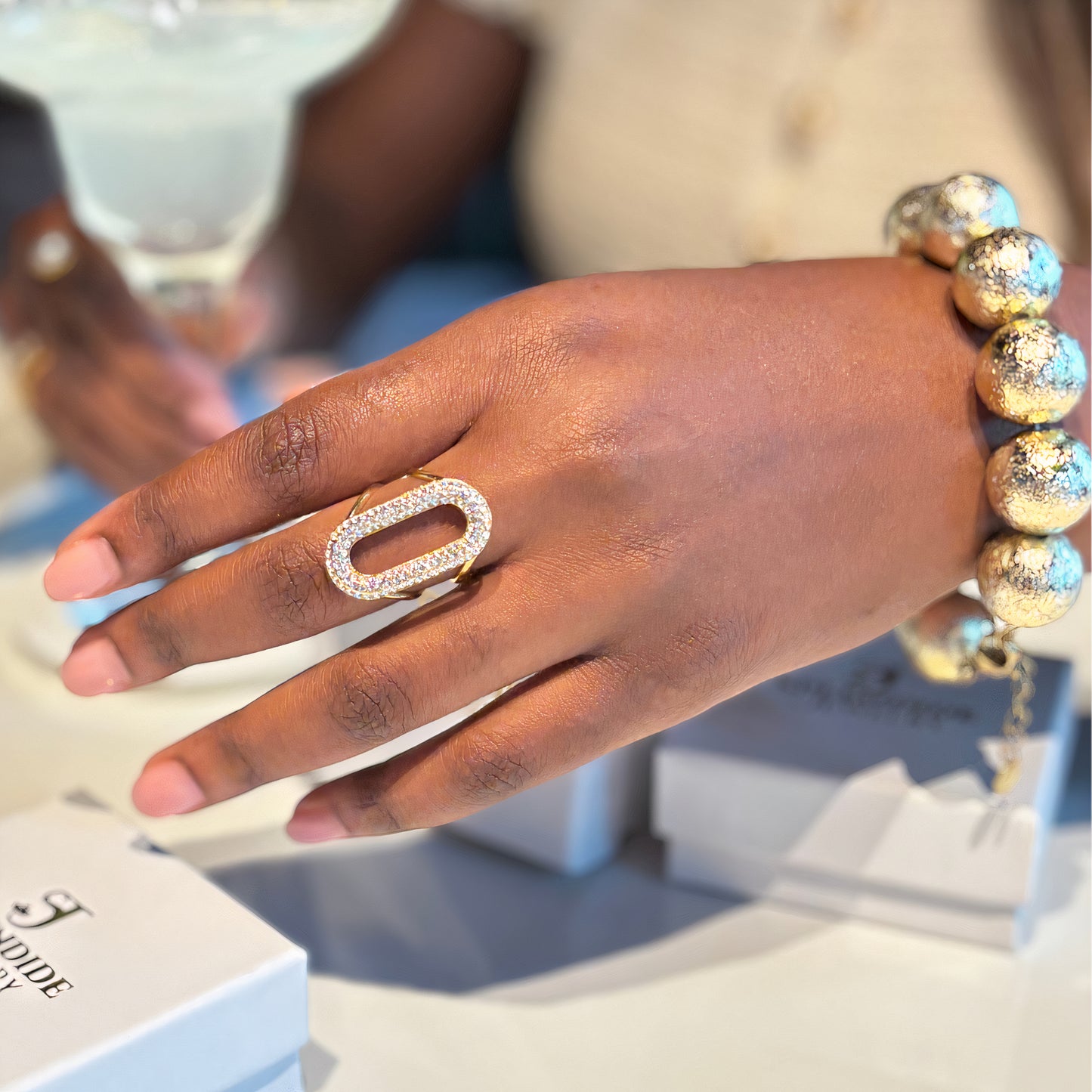 Bague Becca | Acier inoxydable et zirconium