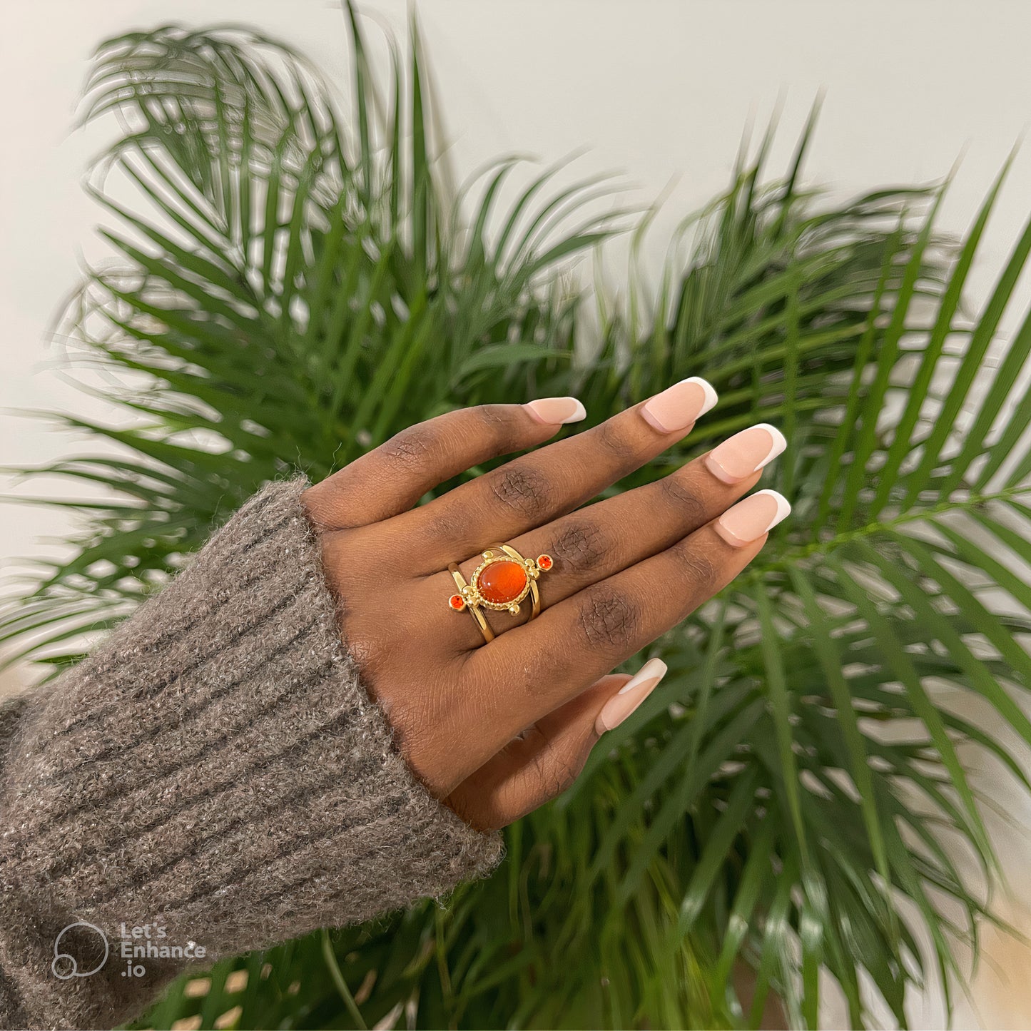 Bague Moon | Acier inoxydable, pierre