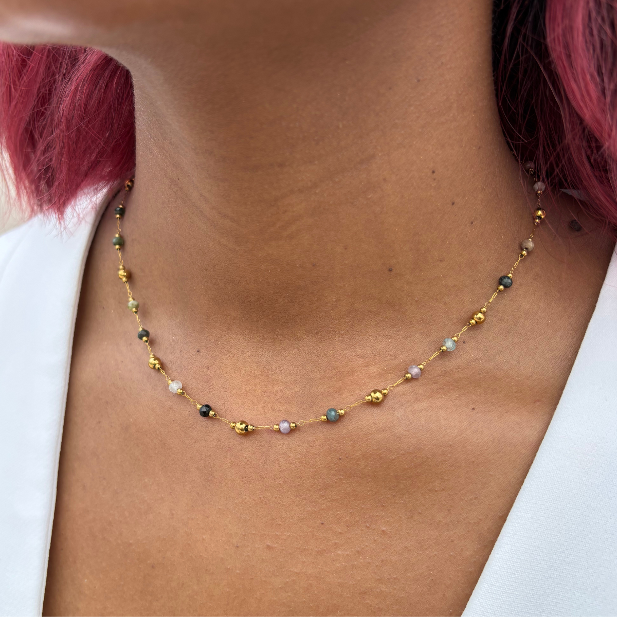 Collier Toress | Pierres naturelles et acier inoxydable
