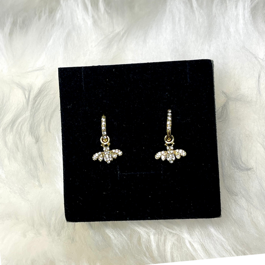 Boucles Bee | Acier inoxydable, Zircon