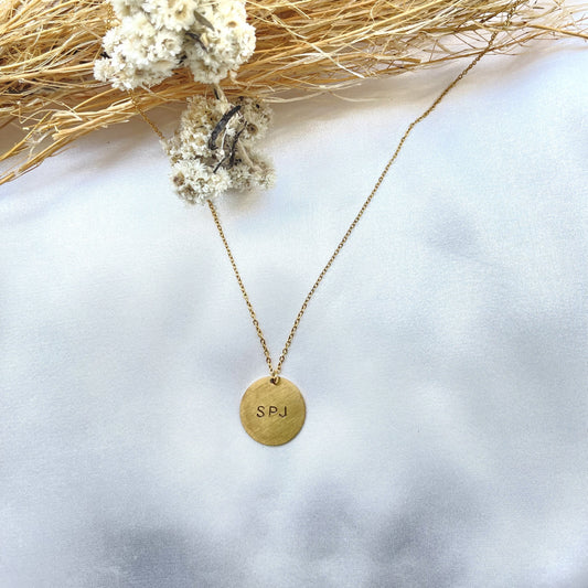 Collier Nancy | Médaillon doré personnalisable