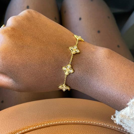 Bracelet Chic | Trèfle et strass