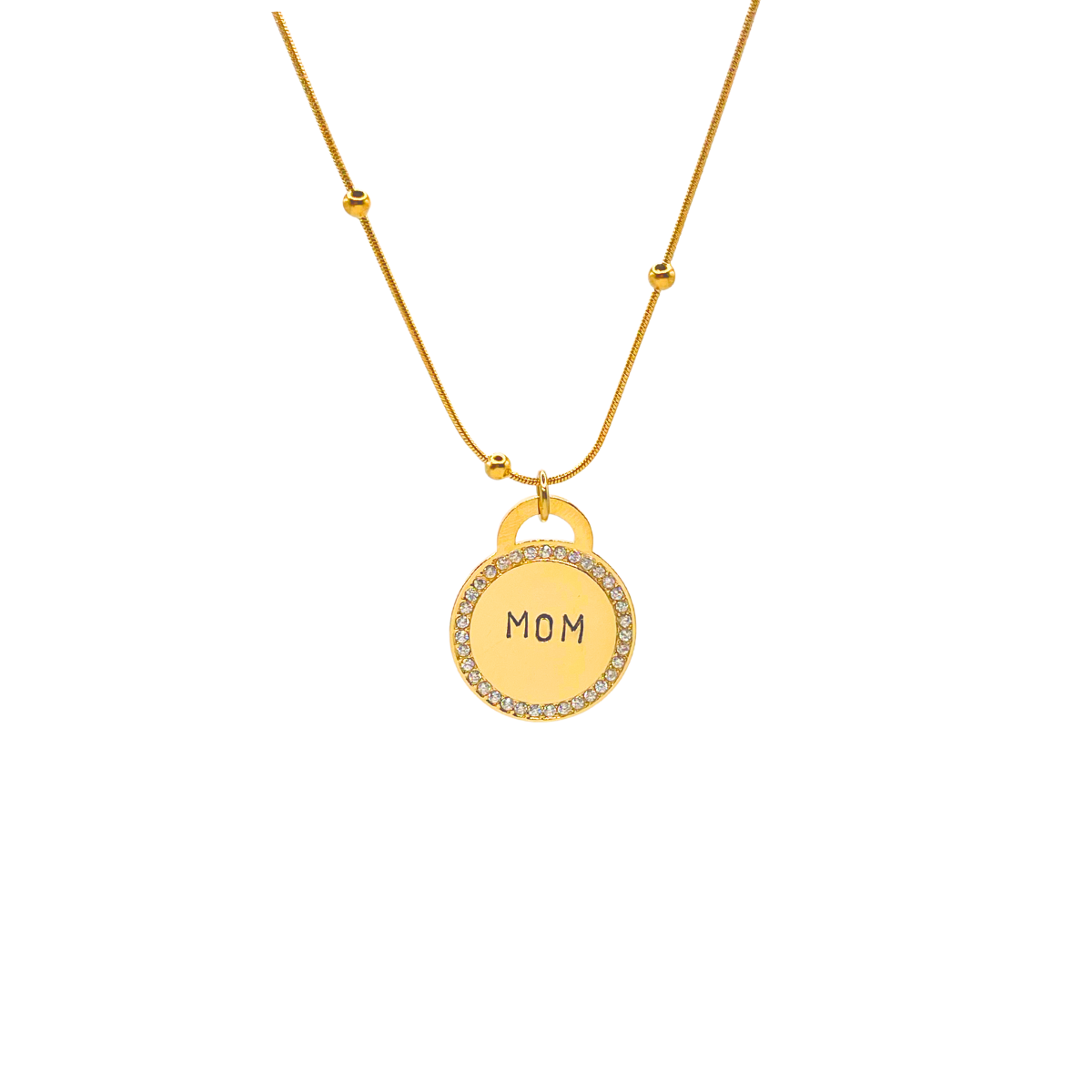 Collier Mom| Acier inoxydable Zircon