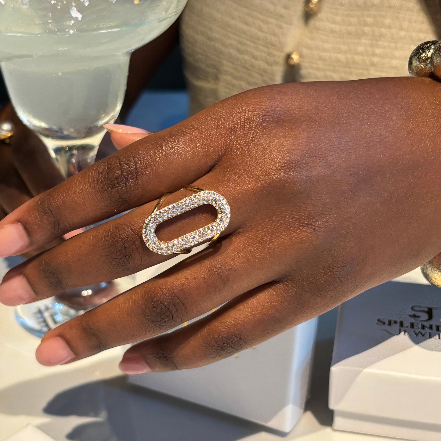 Bague Becca | Acier inoxydable et zirconium